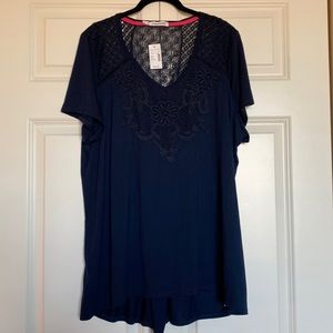 Maurices Size 2 Crocheted Navy Top